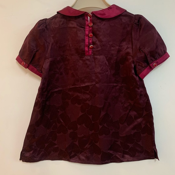 Little Marc Jacobs Heart Embroidered Silk Blouse - Picture 4 of 5